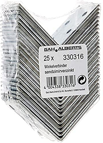 Alberts 330316 Squadretta di giunzione, zincata con procedimento Sendzimir, 50 x 50 x 40 mm / 25 pz