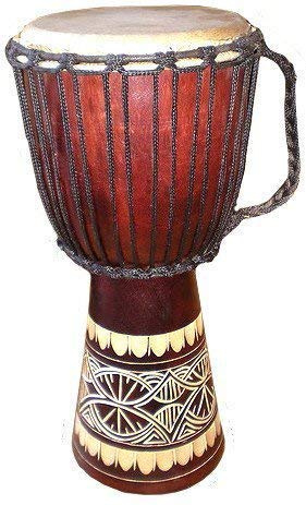 Sculpté 40 cm Tambour Djembe Tambour d'Afrique de l'Ouest