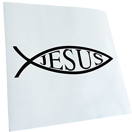 Autoaufkleber - Jesus Fisch Aufkleber für Auto, Laptop, Fahrrad, LKW, Motorrad mehrfarbig JDM Decal Racing