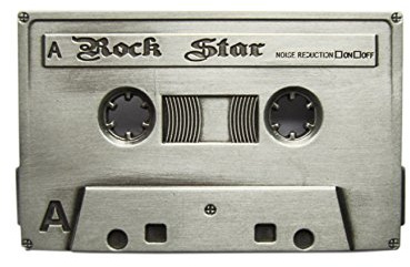 Schnalle123 Gürtelschnalle Musik Kassette Rock Star 3D Optik für Wechselgürtel Gürtel Schnalle Buckle Modell 55