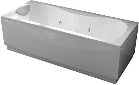 Vasca Bagno Idromassaggio Novellini Calypso Hydro Plus 170x70xH55 cm 170 Lt Colonna Sinistra Telaio 1 Pannello Frontale 1 Laterale Whirlpool Disinfezione Airpool Telecomando Poggiatesta Bianco Lucido