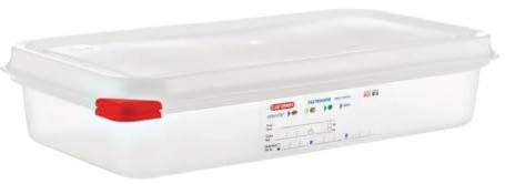 Araven 03352 PP Lot de 4 boîtes alimentaires avec couvercle GN 1/3 2,5 l Poignée 65 mm