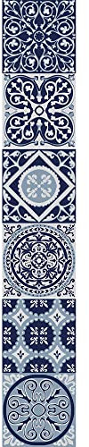 Stickers Carrelage Adhésif Gris Bleuté 15x15cm x6 - Autocollants Imitation Carreaux de Ciment Ancien Décoratifs - Décoration Murale Facile et Rapide