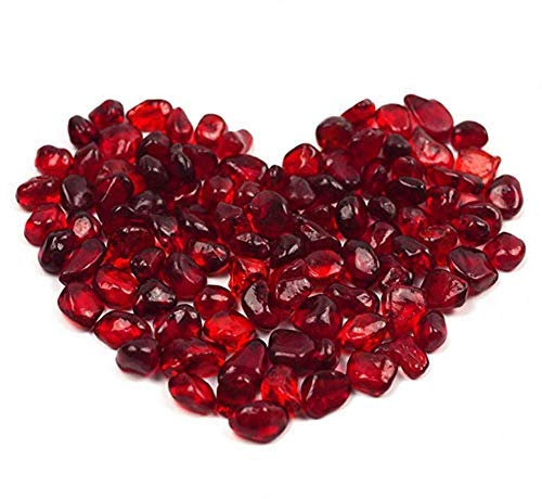 OMEM - Decorazione per acquario, con pietra rossa in vetro, per acquario, ghiaia, ghiaia, acquario, decorazione per acquario, confezione da 300, colore: rosso