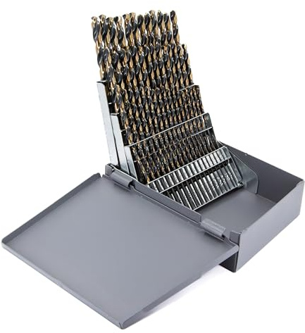 Drill America KFD60J-SET 60 Piece Heavy Duty High Speed Steel Drill Bit Set (Wire Sizes: #1 - #60), KFD Series