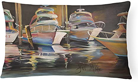 Caroline tesoros del mar Chase pesca en aguas profundas barcos lienzo Tejido decorativo almohada, tamaño grande, Multicolor