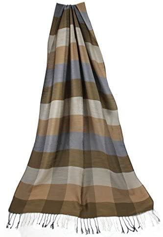 Rotfuchs Webschal Karo modisch braun beige 100% Polyester R-139