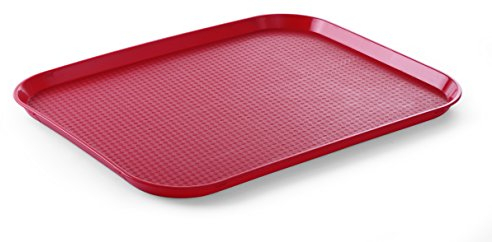 HENDI Serviertablett, Tablett, temperaturbeständig bis 80 °C, Fastfood, Groß, 350x450x(H) 20mm, Polypropylen, rot