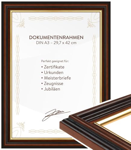 WANDStyle DIN A3 Bilderrahmen Holz, Urkundenrahmen, Meisterbrief Rahmen
