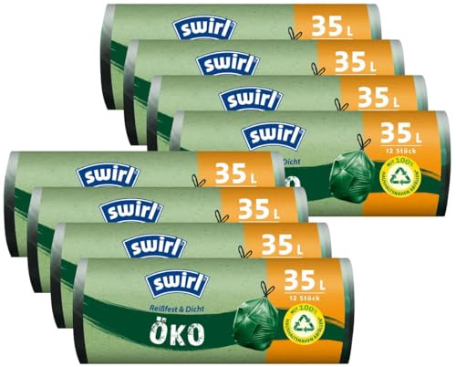 Swirl Öko Müllbeutel 35L 12 stk./ Rolle mit Zugband (8er Pack)