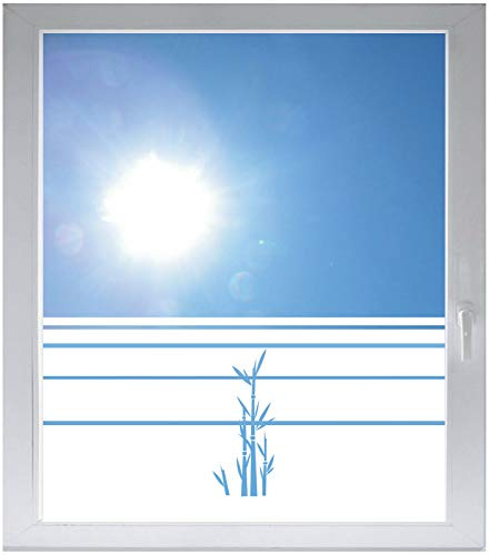 INDIGOS UG Sichtschutzfolie Glasdekorfolie Fensterfolie mit Motiv satiniert Blickdicht - w192 Schilf Bambus Natur - 1000 mm Länge - 500 mm Höhe Streifen - selbstklebend - matt
