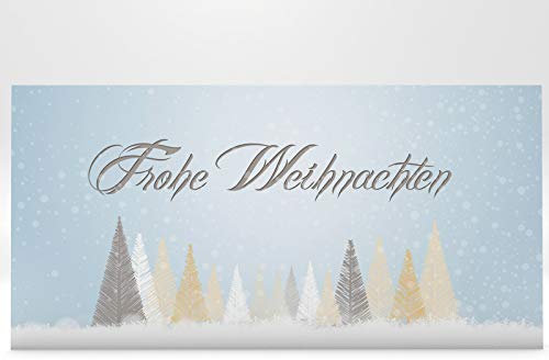 Weihnachtskarten | Winterlicher Märchenwald | 100 weihnachtliche Karten DIN LANG | Grußkarte