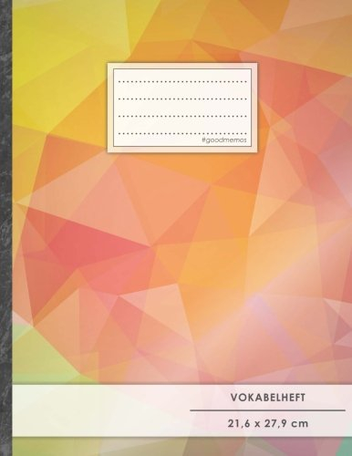 Vokabelheft: DIN A4 • 50+ Seiten, Softcover, Register, Zweispaltig, Erfolgs-Tacker, Colours • Original #GoodMemos Schulheft • Fremdsprachen leicht lernen, Lineatur 53
