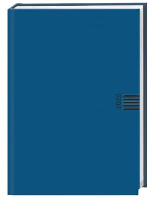 Wochen-Cheftimer A5, blau 2026: Blauer Terminkalender mit Wochenkalender. Buch-Kalender mit Lesebändchen und Eckperforation. Wattierter Taschenkalender zum Planen von Terminen.
