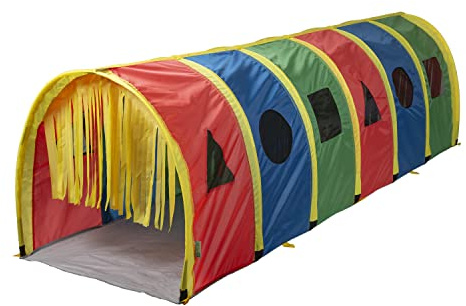 Pacific Play Tents 95200 Kids Super Sensory 9-Foot D Style Institutional Crawl Play Tunnel, 9' x 30 x 30, Multicolored