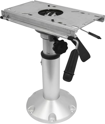 Wise Unisex-Erwachsene Standard Mainstay Air Power Podest mit Verriegelungswirbel und Schieber Bootssitz-Hardware, Silber, 2 3/8 Post