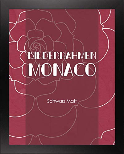 Homedeco-24 Fotorahmen Monaco 49x75 cm Bilderrahmen Schwarz Matt Posterrahmen