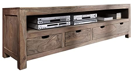 MASSIVMOEBEL24.DE TV-Board Sheesham grau geölt Nature Grey #44