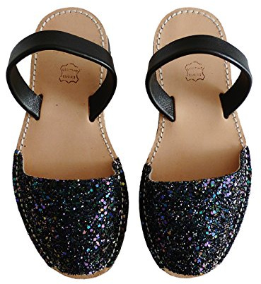 Auténticas Avarcas Menorquinas con Suela Beige, Glitter Abarcas, Albarcas, Sandalias