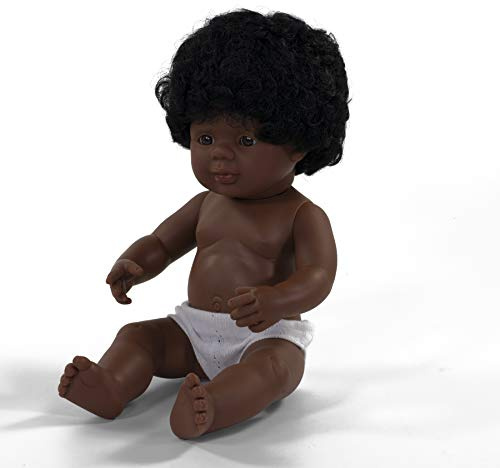 Miniland 31160 - Baby (afroamerikanisches Mädchen) 38 cm