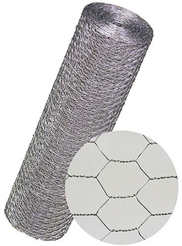 Sechseckgeflecht Sechseckdraht Maschendrahtzaun Kaninchendraht Kükendraht Hasendraht VERZINKT Draht 50 cm Höhe - 25 Meter lang - Maschenweite: 25 mm (Höhe: 500 mm)
