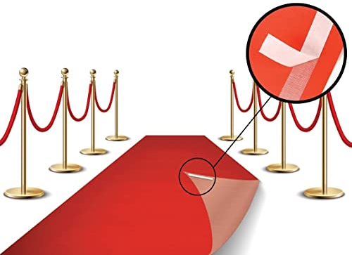 LEMONSODA Hollywood Red Carpet Floor Runner 3 x 50 Feet | Thick 70 GSM Fabric Carpet with Non Slip Backing | Party Decoration with Double Sided Adhesive Tape | Indoor Event Floor Runner