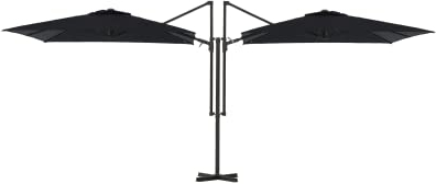 METRO Professional Ombrellone a doppio braccio, idrorepellente, acciaio/poliestere