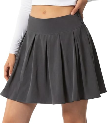 Flickkjol – klassisk veckad kjol med innershorts för skola, fritid och fest, toupe, 164