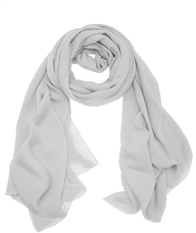lifwimner Chiffon Schal Damen, Sommer Festliche Schal für Abendkleid, Stola Hijab 175x70 cm Leichte Schals und Tücher Chiffontücher für Braut Sommer Hochzeits (Hellgrau, 175x70 cm)