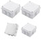 JKYVAA 4 Pcs Ip65/Ip55 Waterproof Junction Box Plastic Project Box Outdoor Electrical Box External Electrical Connection Box for Electronics, Power (White, 100x100x70 mm/85x85x50 mm)