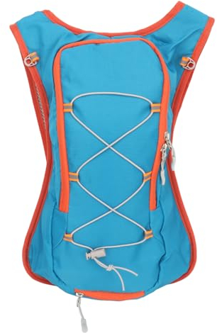 PerGar Trinkrucksack, Leichter Wasserdichter Rucksack, Packbarer Laufrucksack, Outdoor-Rucksack aus Oxford-Stoff, für Outdoor-Sportarten (Blauer See)