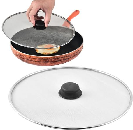 Coperchio Antischizzo, Paraspruzzi Per Cucina In Acciaio Inossidabile, Paraspruzzi Per Padelle, Coperchio Paraspruzzi Con Pomello, Coperchio Antispruzzo Per Padelle Pentole Fermare Gli Schizzi Di Olio