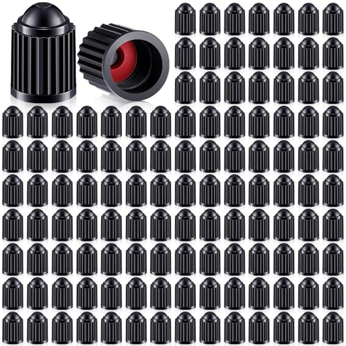 80 Tapones Rueda Coche con Anillo de Sellado, Válido para la mayoría de Válvulas Universales, para Rueda de Coche, Bicicleta, Patinete Eléctrico y Moto. Estuche DE Almacenamiento Incluido