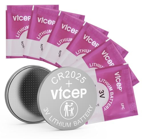 ViCep 6 Stück CR2025 Batterie CR 2025 Knopfzelle 3V Lithium | Ersatz für Fernbedienungen, Autoschlüsselanhänger, Alarmanlage, Uhren und Küchenwaagen, einzeln verpackt