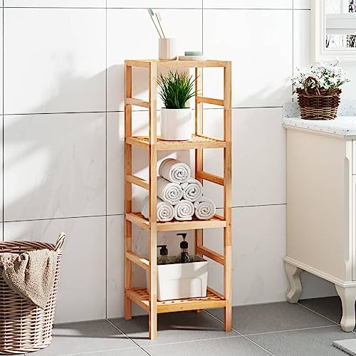 Woonisher Estantería de baño Madera Maciza de Nogal 35,5x35,5x112,5 cm Armario Muebles Armario de Sala