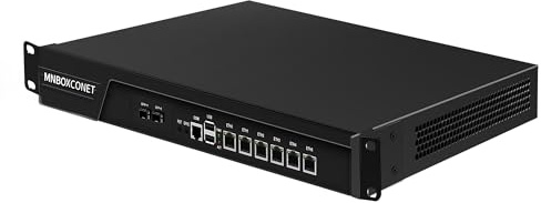 MNBOXCONET 1U Cabinet Core i7 3520M Firewall Appliance 989 Network Security Industrial Control Server, 2 x 10Gigabit SFP+, DDR3 Barebone Msata SSD, 6 x 2.5GbE I226v LAN, RJ45 Console OPNsense