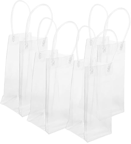 Beaupretty 4 Stück Handliche Weintaschen aus Transparentem Pvc Geschenkhandtaschen für Weinflaschen für Feierlichkeiten und Stilvolles Tragen