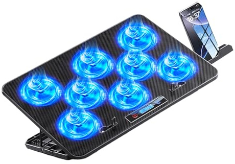 Xinsheinelry Raffreddatori per Laptop Ergonomici RGB Dispositivi Gioco Supporto Universale da 14-17 3 Pollici Migliora Trasferimento Calore Costruzione in Metallo Pad Raffreddamento Laptop