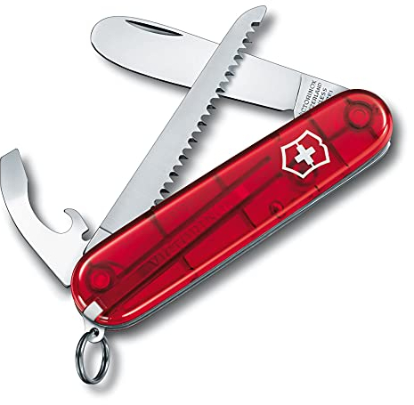 Victorinox, My First Victorinox, Coltellino Svizzero, Originale, Multiuso, Campeggio, 9 Funzioni, Lama, grande with rounded tip, Apriscatole