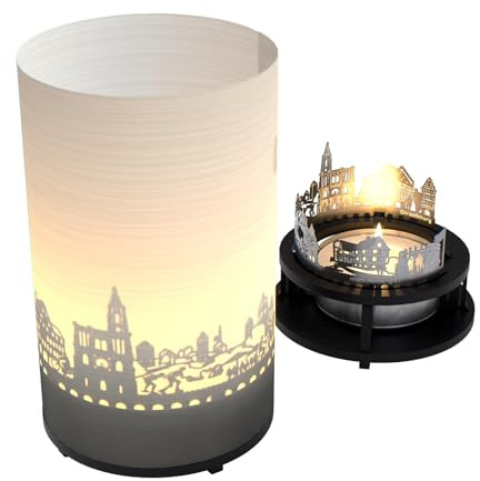 Premium Geschenkbox Straßburg – Silhouette & Skyline Motivkerze für faszinierendes Schattenspiel – Souvenir für Straßburg-Liebhaber