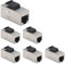 Greluma 6 Pièces CAT6A Keystone Jacks, Coupleurs RJ45 Femelle à Femelle Droite Blindée En Ligne Cat6A Câble Réseau Ethernet Module Argent