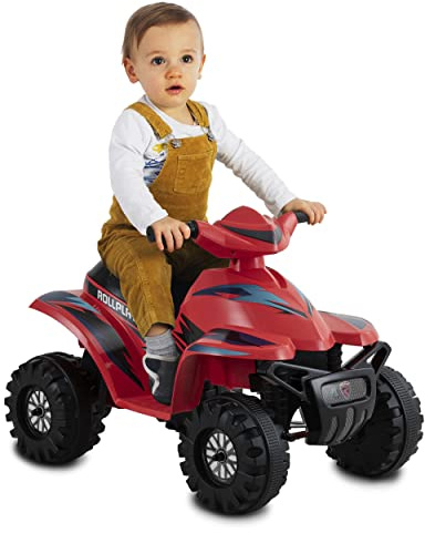 Rollplay 26641 Mini Quad électrique de Course pour Enfants à partir de 1,5 Ans, Charge Max. 35 kg, Batterie 6 V, 3 km/h, Rouge