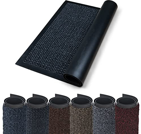 Studio M Classic Schmutzfangmatte Innen 120x180 cm, rutschfeste Fußmatte für Innenbereich, Türmatte in vielen Größen, Sauberlaufmatte, Fußabtreter für Haustür Innen, Schwarz