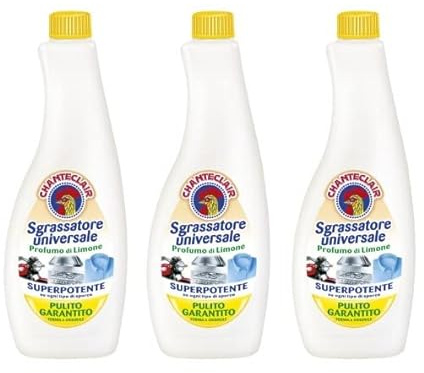 Chanteclair Ricarica Sgrassatore Universale al Profumo di Limone, Confezione da 3 x 600 ml