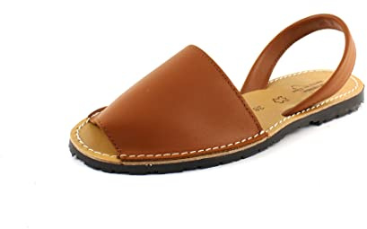 Avarcas Dam spanska lädersandaler Menoquinas Menorca sandaler 5 färger 36 37 38 39 40 41, BRUN, 39 EU