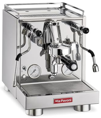 La Pavoni New Cellini Evolution, Semiprofessionelle Espresso-Kaffeemaschine LPSCVS01EU, Einzelboiler mit Wärmetauscher, mit Hebelventilen, Dampf- und Heißwasserlanze, 1520 W, Edelstahl