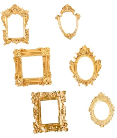 ifundom 6stücke Miniatur Vintage Resin Bilderrahmen Für Fotos Schmuck Dekoration Antike Ornamente Im Retro-stil Für Heimdekoration Fotografie Requisiten