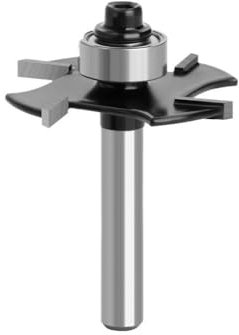 Biscuit Joint Slot Cutter Router Bit, 6mm 1/4 Inch Shank 4 Blades T-Track Slotting Carbide Wood Milling Cutter(6X36.7X4mm)