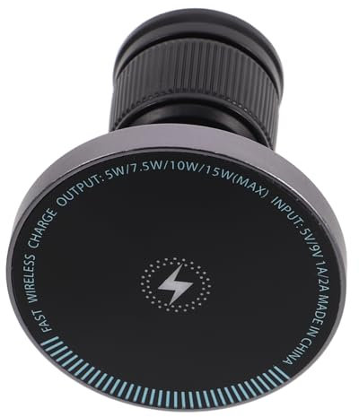 KOMBIUDA Cargador de Coche Titular de teléfono Cargador magnético para teléfono de Coche Estación de Carga Accesorios para Gadgets de Coche aleación de Aluminio Negro