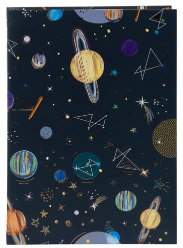 goldbuch 64 134 Notizbuch A5 Universe, Kladde 15 x 22 x 2 cm, Schwarz | Hardcover Journal mit schwarzem Kunstdruck-Motiv Weltraum, 200 blanko Seiten, Papier 100 g/m² & Lesezeichen, Made in Germany